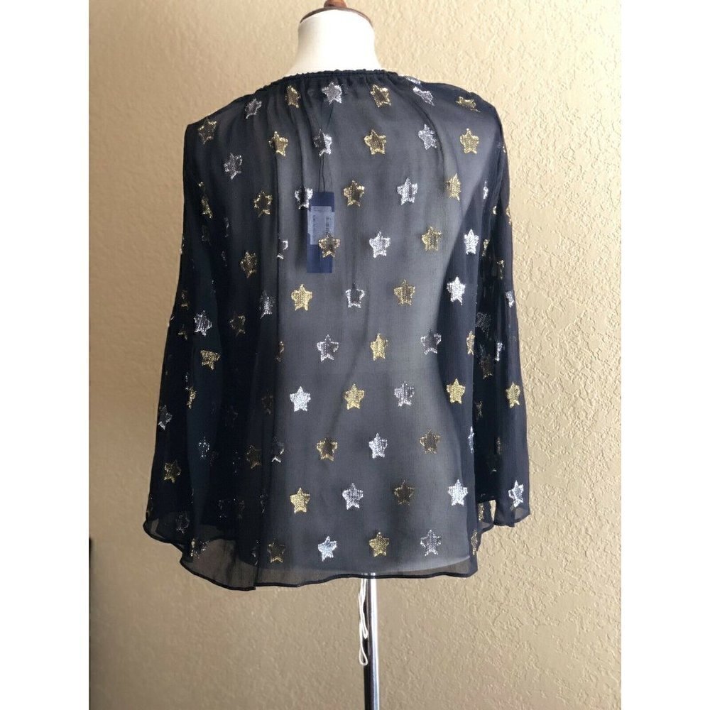 Rebecca Minkoff Womens Black Chiffon Top Size S - Picture 5 of 12